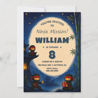 Convite de Aniversário de Karatê Ninja