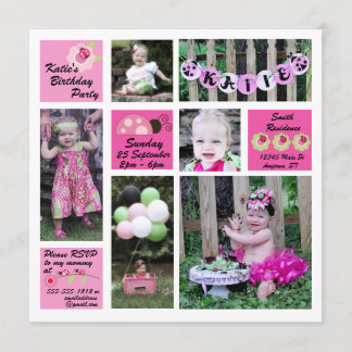 Convite de Aniversário de Ladybug