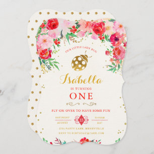 Convite de aniversário de LadyBug