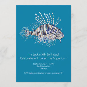 Convite de aniversário de Leão de Peixe Infantil