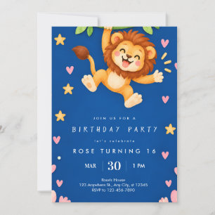 Convite de Aniversário de Leão Fofo