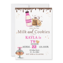 Convite de aniversário De Leite E Cookies Para Rap