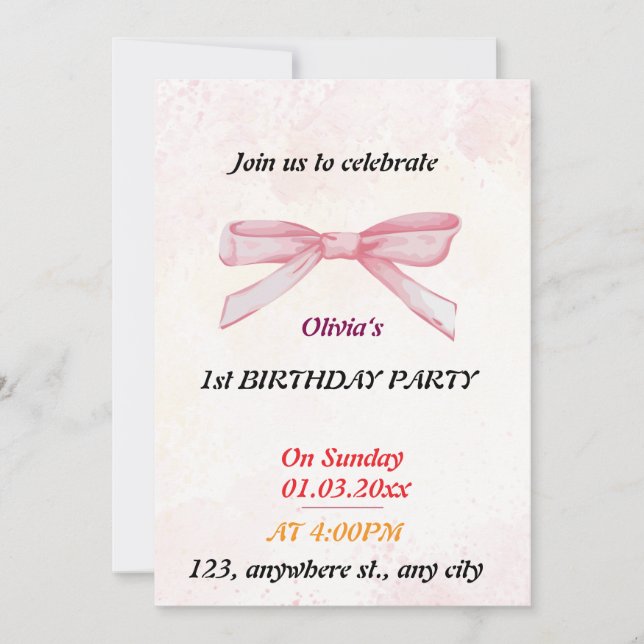 convite de aniversário de libélula caprichosa (Frente)