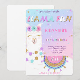 Convite de aniversário de Llama
