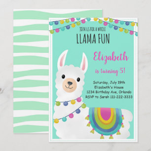 Convite de aniversário de Llama