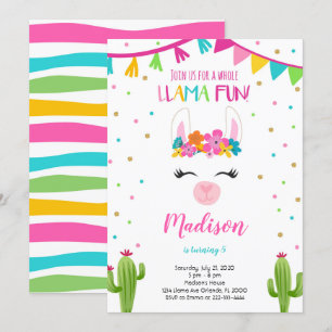 Convite de Aniversário de Llama