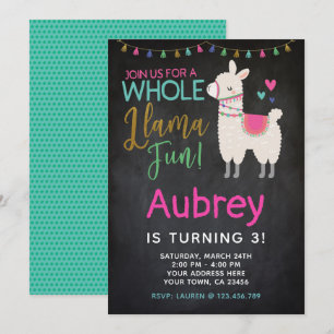 Convite de Aniversário de Llama - Quadro