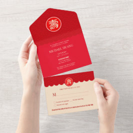 Convite de Aniversário de Longevidade Chinês Tudo