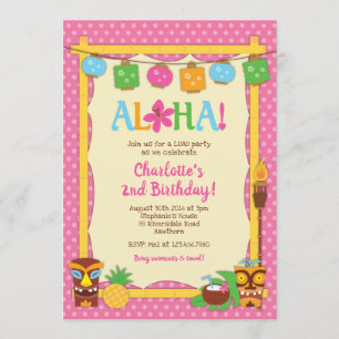 Convite de aniversário de Luau, Festa de anivers