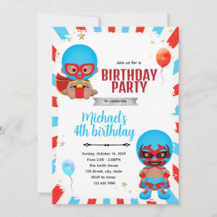 convite de aniversário de luchador