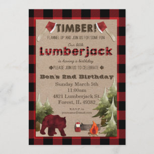 Convite de Aniversário de Lumberjack