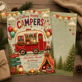 Convite de Aniversário de Luxo Glamping