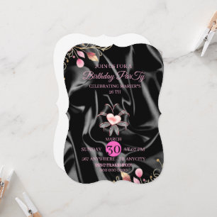 Convite de Aniversário de Luxo Rosa e Dourado 26 c