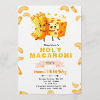 Convite de aniversário de Mac e Queijo