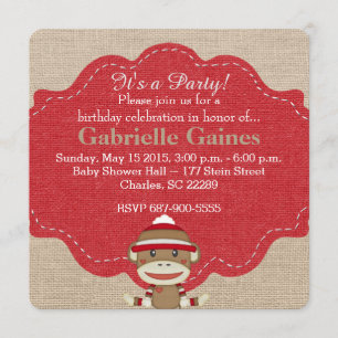 Convite de aniversário de Macaco de Choque Persona