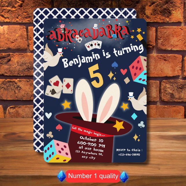 Convite de aniversário De Mágica Apresentação Para (Criador carregado)