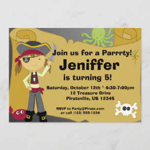 Convite de aniversário de Mapa do Tesouro de Pirat
