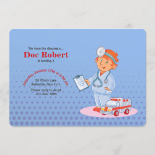 Convite de Aniversário de Médico Menino
