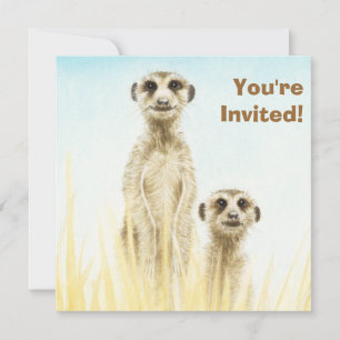 Convite de aniversário de Meerkats
