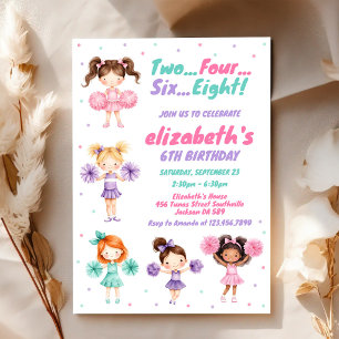 Convite de Aniversário de Menina Cheerleader