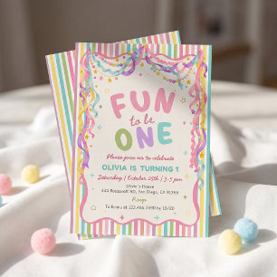 Convite de Aniversário de Menina Colorida Divertid