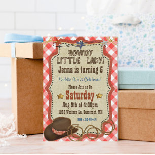 Convite de Aniversário de Menina Country Western
