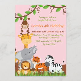 Convite de aniversário de Menina de Selva