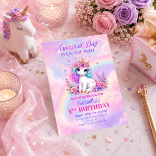 Convite de Aniversário de Menina do Dia Mágico do