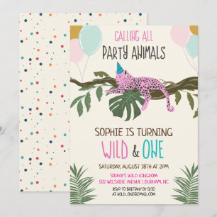 Convite de aniversário de menina do Zoológico da S