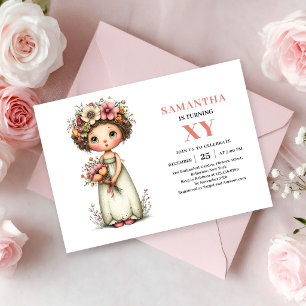 Convite de Aniversário de Menina Fada Caprichosa F