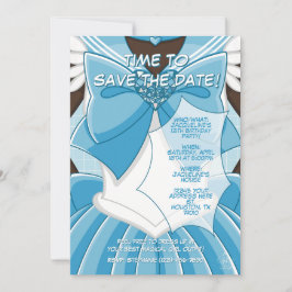 Convite de aniversário de menina mágica azul [SKII