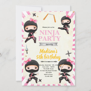 convite de aniversário de menina ninja