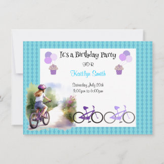 Convite de Aniversário de Menina para Bicicleta