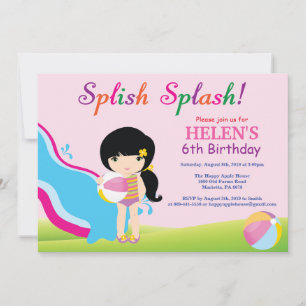 Convite de Aniversário de Menina para Festa de Pis
