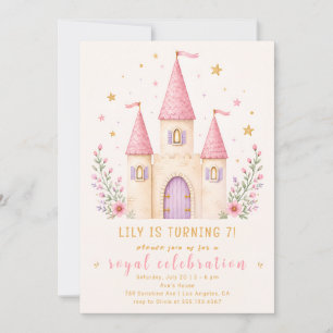 Convite de Aniversário de Menina Pastel Elegante