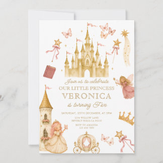 Convite de Aniversário de Menina Princesa de Conto