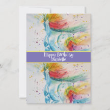 Convite de Aniversário de Meninas com Arte de Unic