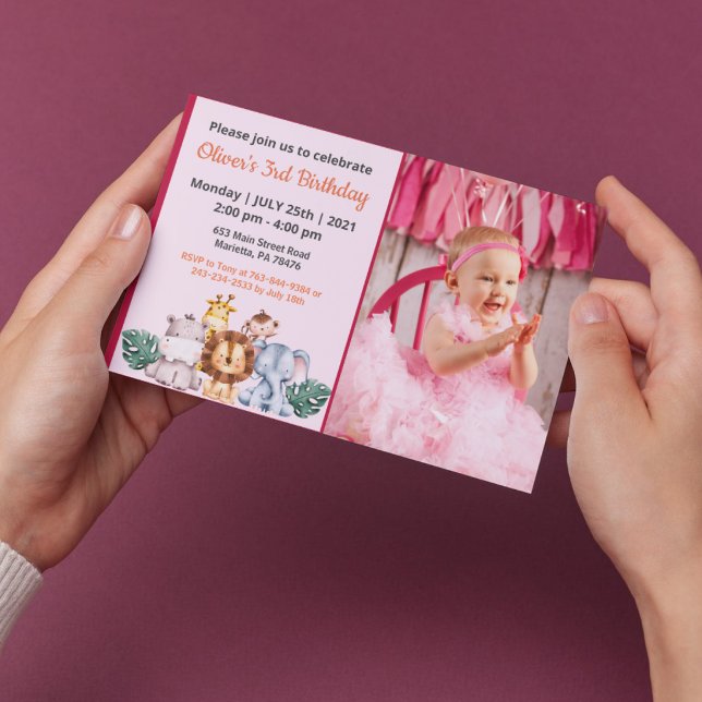 Convite de Aniversário de Meninas Engraçado Fofo c (Criador carregado)