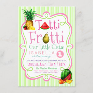 Convite de Aniversário de Meninas Tutti Frutti