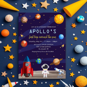 CONVITE DE ANIVERSÁRIO DE MENINO ASTRONAUTA PARA Q