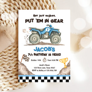 Convite de Aniversário de Menino com Quad ATV Tril