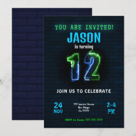 Convite de Aniversário de Menino de 12 anos