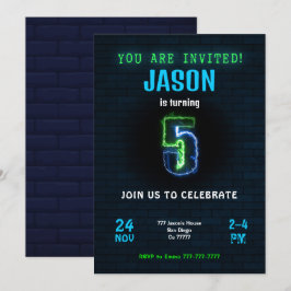 Convite de Aniversário de Menino de 5 anos