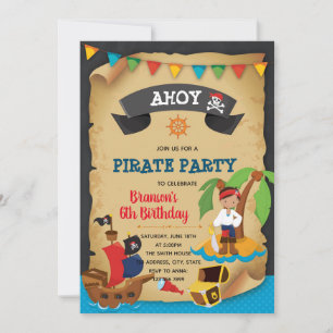 Convite de Aniversário de Menino Pirata