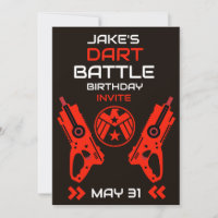 Convite de Aniversário de Meninos Dart Wars
