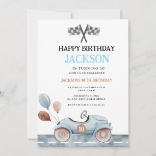 Convite de aniversário de meninos de 10 anos com c