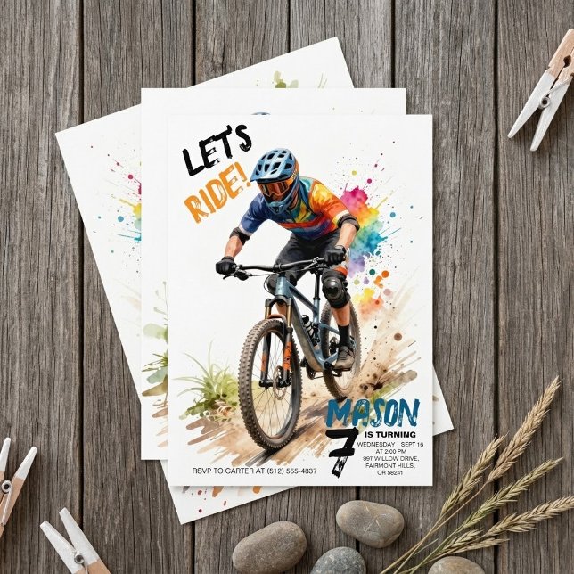 Convite de Aniversário de Meninos de Bicicleta de  (Criador carregado)