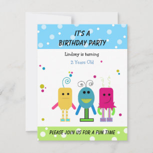 Convite de Aniversário de Monstros Divertidos