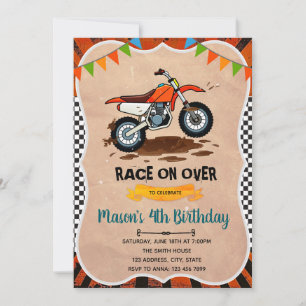 Convite de aniversário de moto