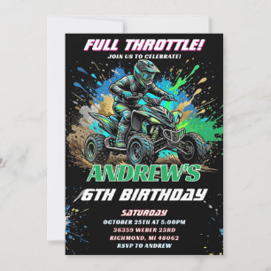 Convite de Aniversário de Moto ATV Pessoal